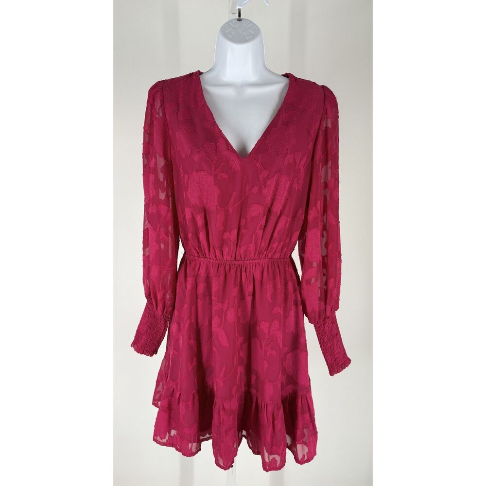 Evereve Fuchsia Floral Jacquard Penelope Dress